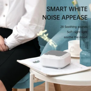 Luzes Noturnas Ajustáveis em Material ABS, Dispositivo de Sono com Música de Embalar, Máquina de Ruído Branco com 28 Sons Relaxantes, Alto-falantes Portáteis Sem Fio
