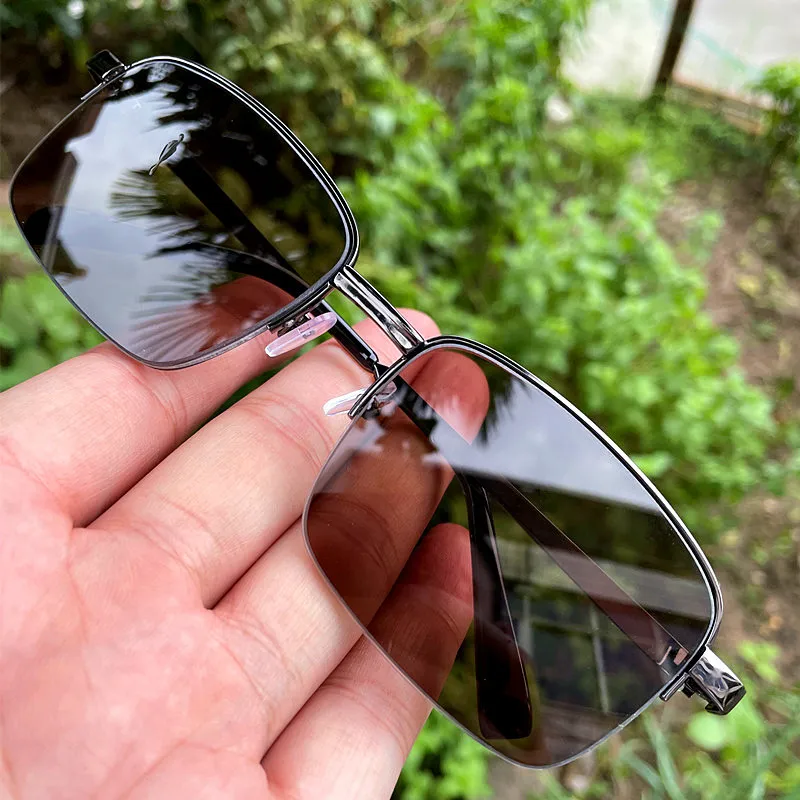 Óculos de Sol Vintage com Cristal Defumado Natural para Homens, Proteção Antirreflexo para os Olhos, Óculos de Sol para Idosos - Imagem 3