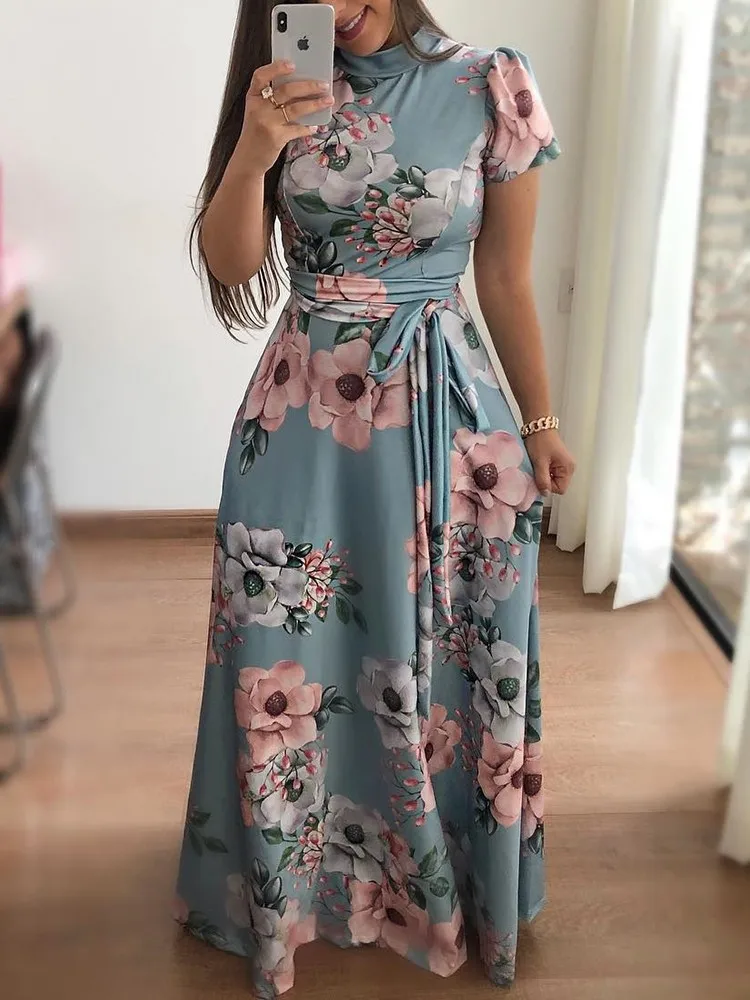 Vestido Feminino de Verão, Vestidos de Festa, Saias Longas de Praia e Vestidos Casuais Florais - Imagem 7