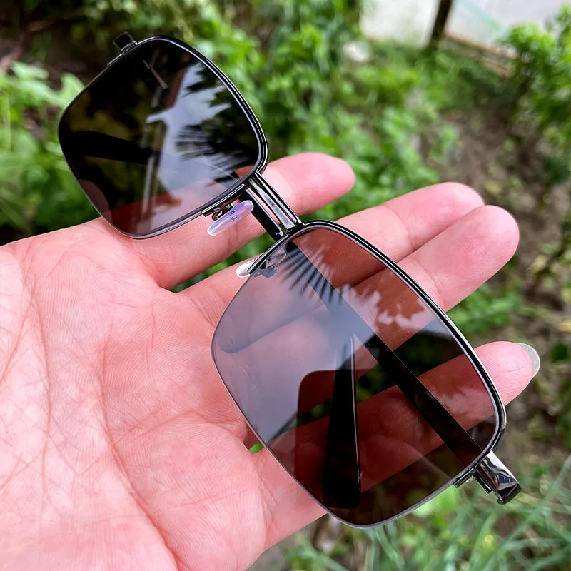 Óculos de Sol Vintage com Cristal Defumado Natural para Homens, Proteção Antirreflexo para os Olhos, Óculos de Sol para Idosos - Imagem 2