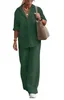 Conjunto Feminino Primavera Verão Novo de Camisa e Calça, Roupas Casuais de Linho Tamanhos Grandes, Conjunto de Duas Peças Feminino - Imagem 19