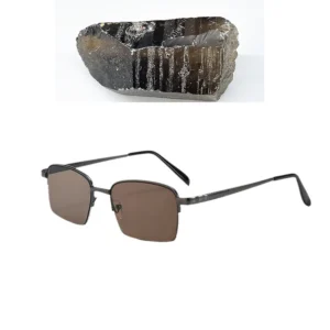 Óculos de Sol Vintage com Cristal Defumado Natural para Homens, Proteção Antirreflexo para os Olhos, Óculos de Sol para Idosos