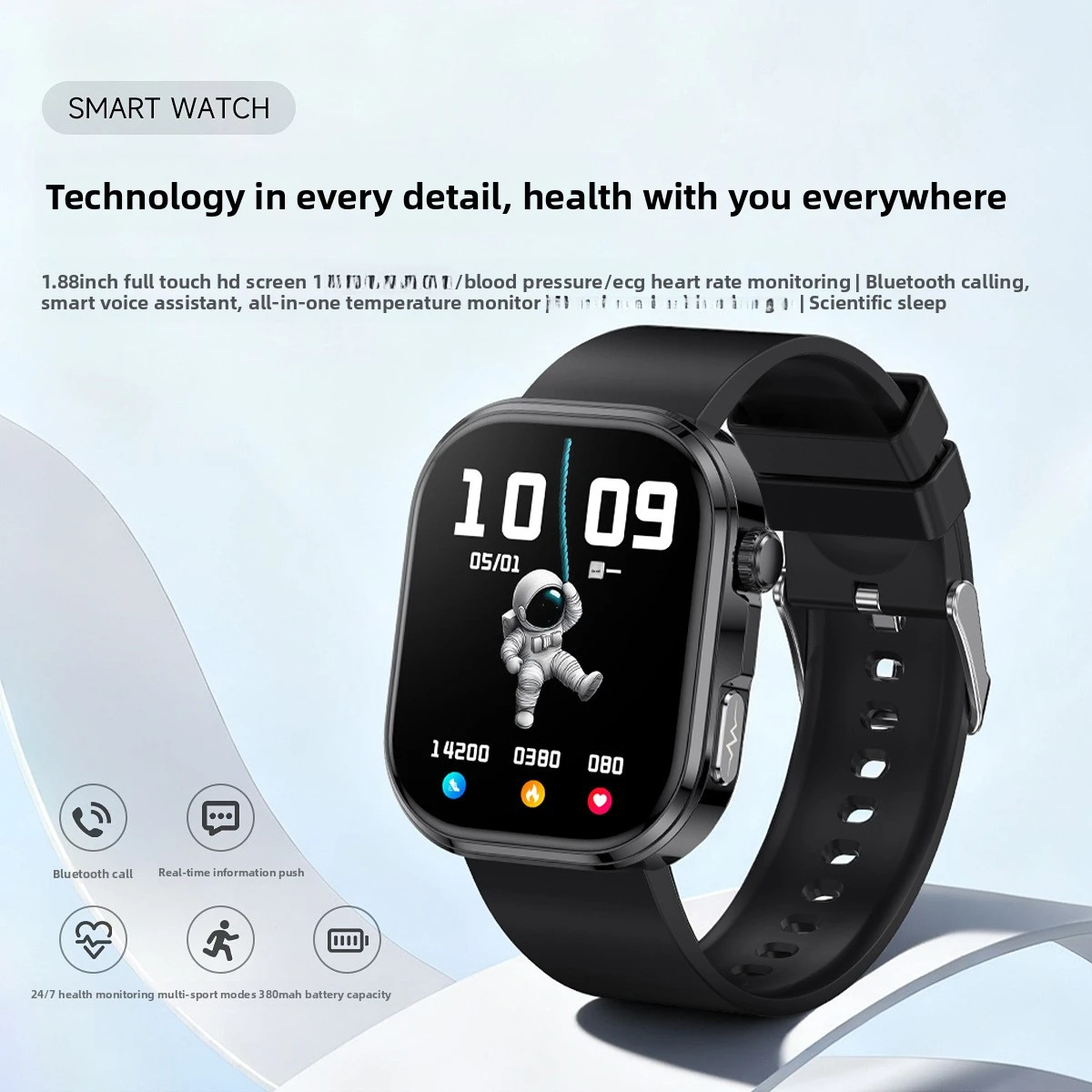 Relógios Inteligentes com Tela AMOLED de Alta Definição para Monitoramento de Frequência Cardíaca, Sono, Oxigênio no Sangue e Pressão - Imagem 3