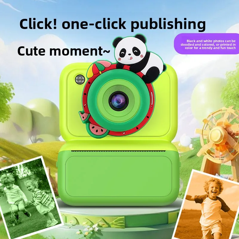 Câmera Instantânea Dupla Infantil Y350 com Capa de Silicone, Tela de 2.4", Impressão de Fotos e Gravação de Vídeos, Presente para Crianças - Imagem 3