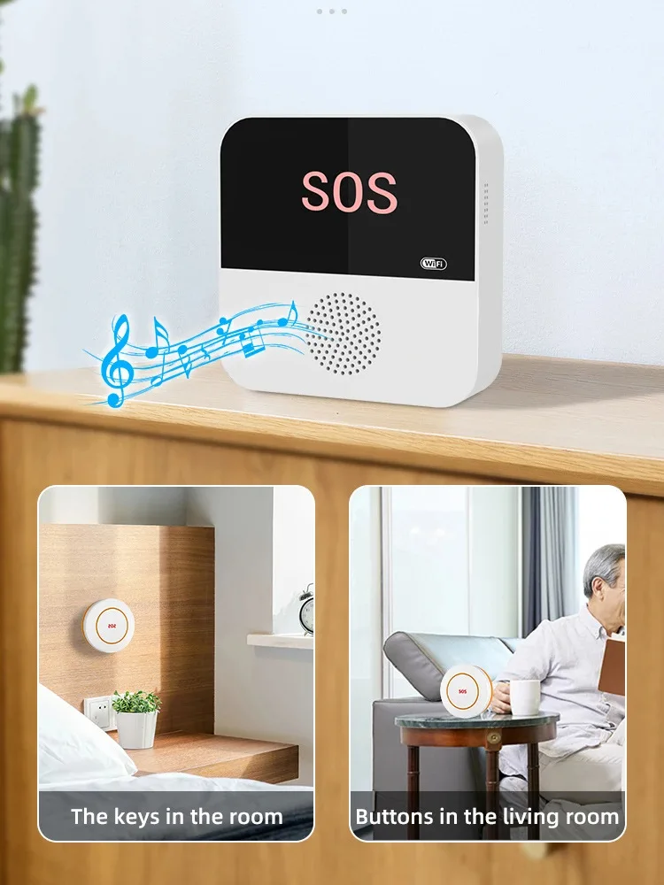 Botão de Chamada Elétrico Sem Fio Inteligente Tuya Controle por Aplicativo WiFi Botão de Emergência SOS Sensor de Alarme Monitoramento - Imagem 14