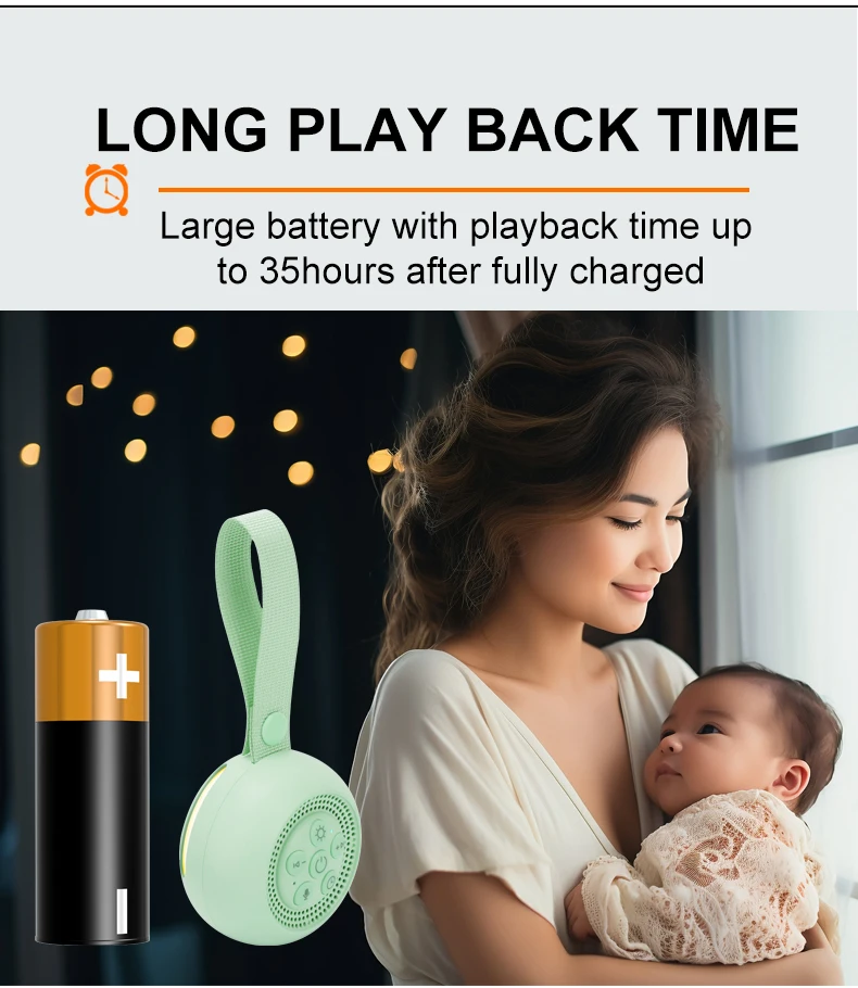 Máquina de Som de Ruído Branco Portátil para Sono, para Bebês e Adultos, com 15 Sons Relaxantes para Dormir, Berçário, Casa, Escritório - Imagem 5