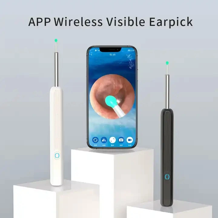 Kit de Remoção de Cera de Ouvido Inteligente IFINE Beauty 3 Eixos com Câmera, Display HD, Conexão Wi-Fi e Otoscópio com Luz - Imagem 2