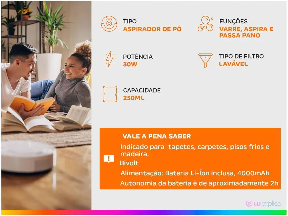 Robô Aspirador WAP W96 30W - Bivolt - Imagem 2
