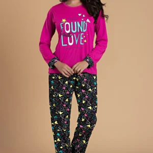 Pijama Feminino Encontrou Amor Rosa