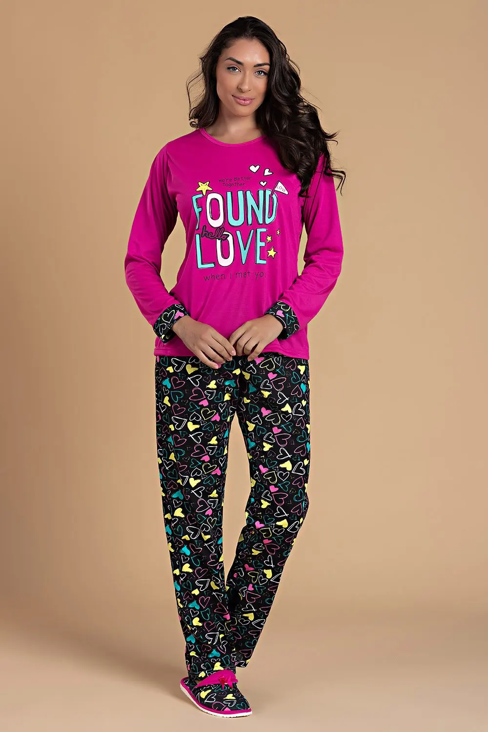 Pijama Feminino Encontrou Amor Rosa