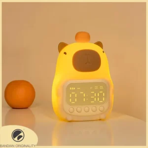 Bonito recarregável crianças despertador luz da noite toque snooze sempre-ligado