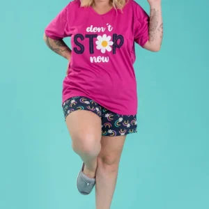 Pijama Feminino Plus Size Não Pare Agora