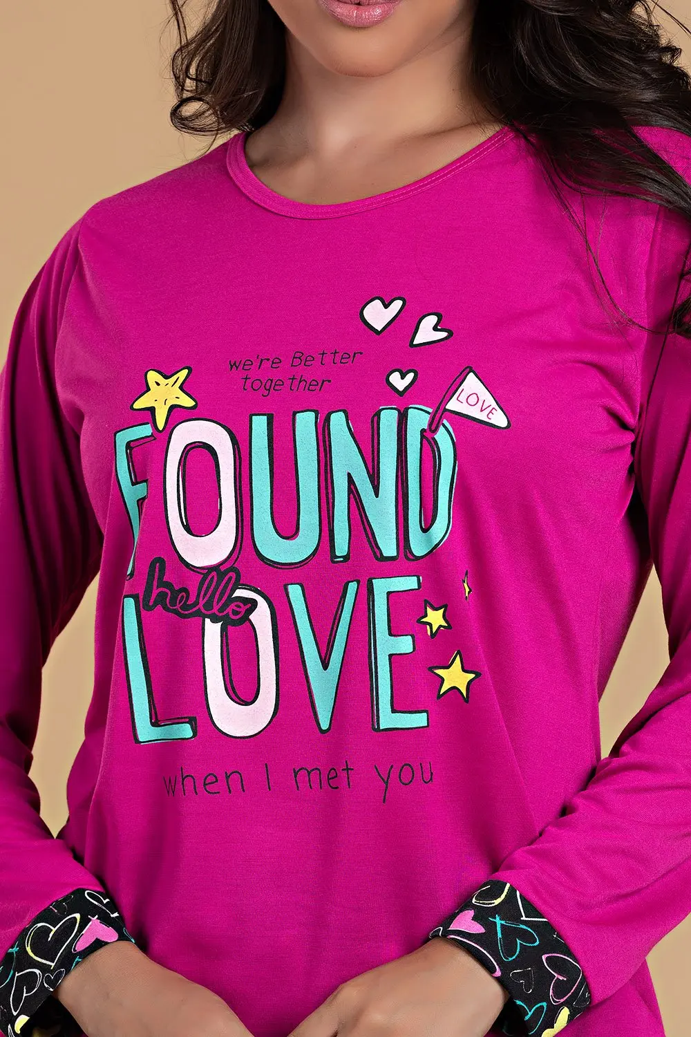 Pijama Feminino Encontrou Amor Rosa - Imagem 3