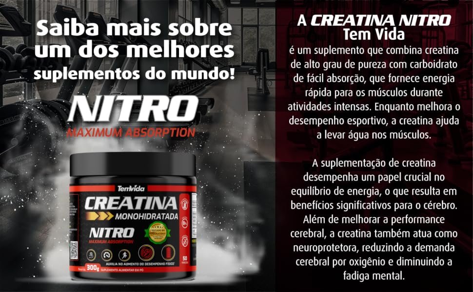 Creatina Nitro Natural tem, 300g - Imagem 8