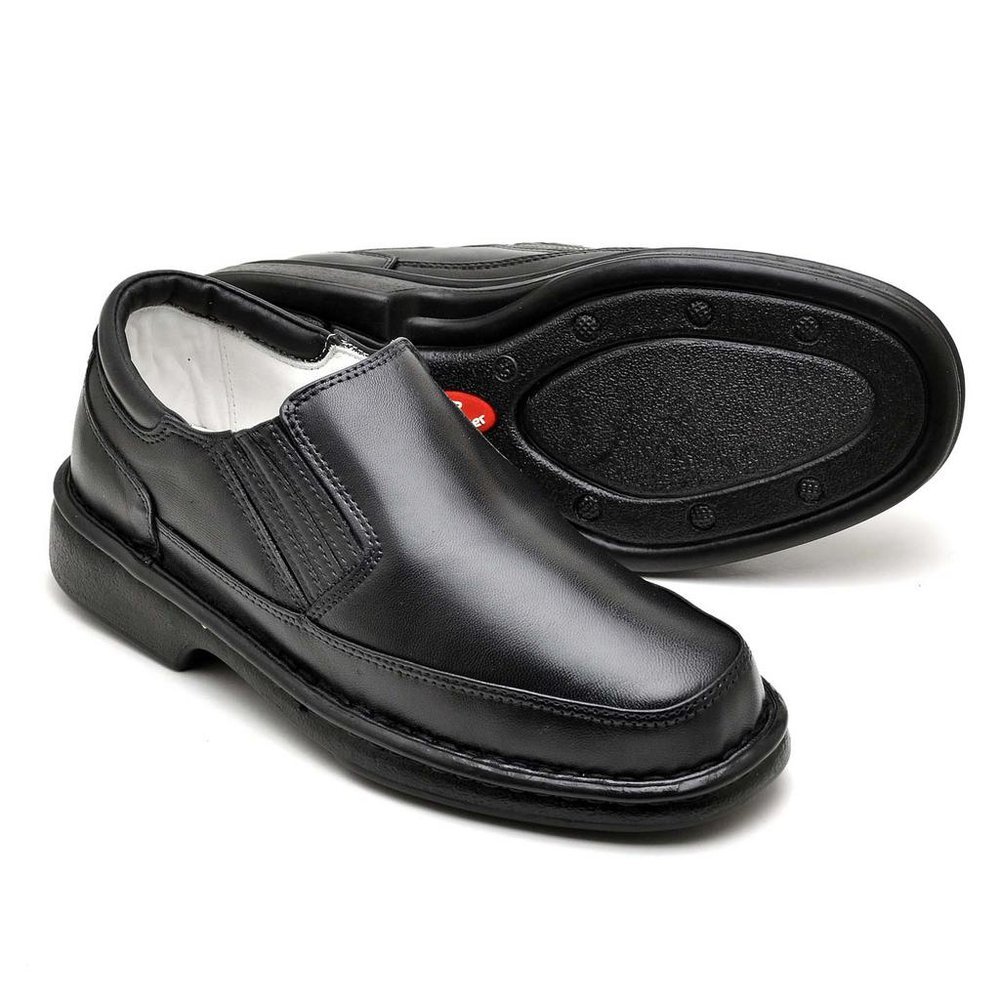Sapato Conforto Couro Masculino Preto - Imagem 2