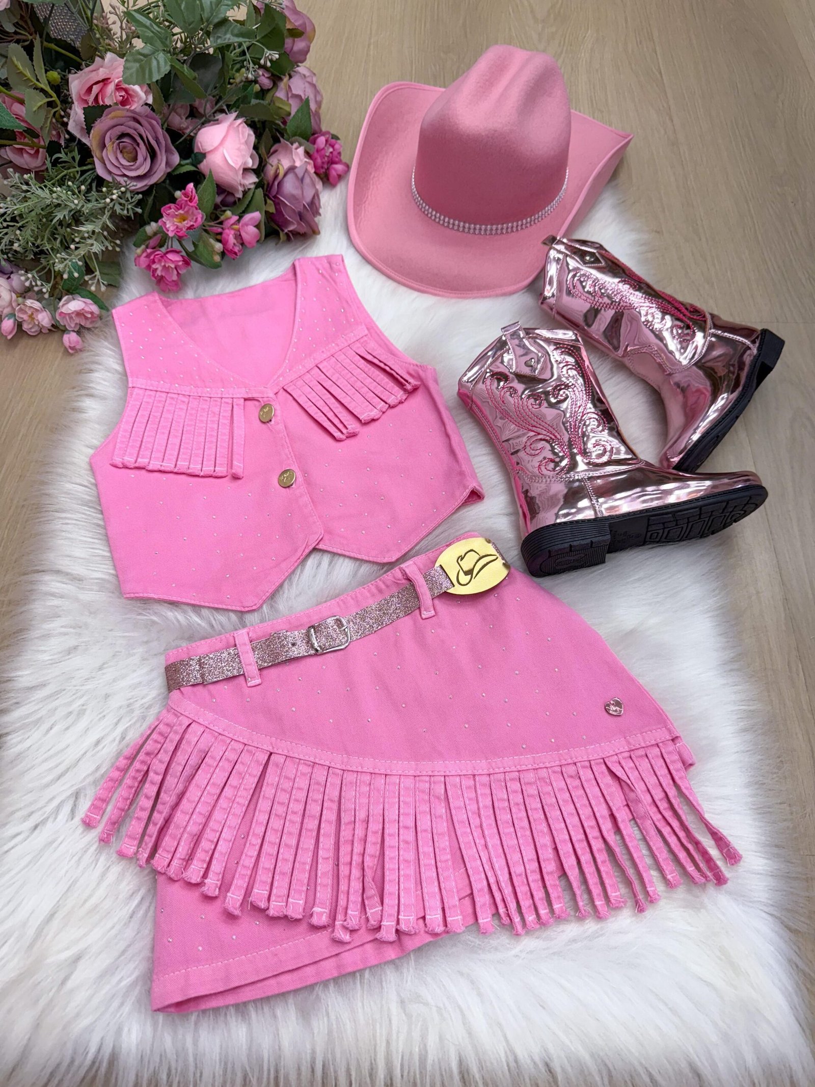 Conjunto Blogueirinha Boiadeira Maraisa Rosa - Imagem 5