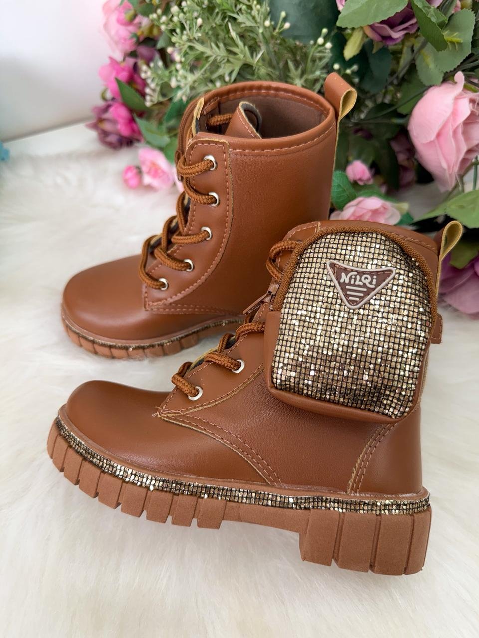 Bota/Coturno Nilqi Malu Bolsinha Cano Baixo Marrom-Caramelo - Imagem 2