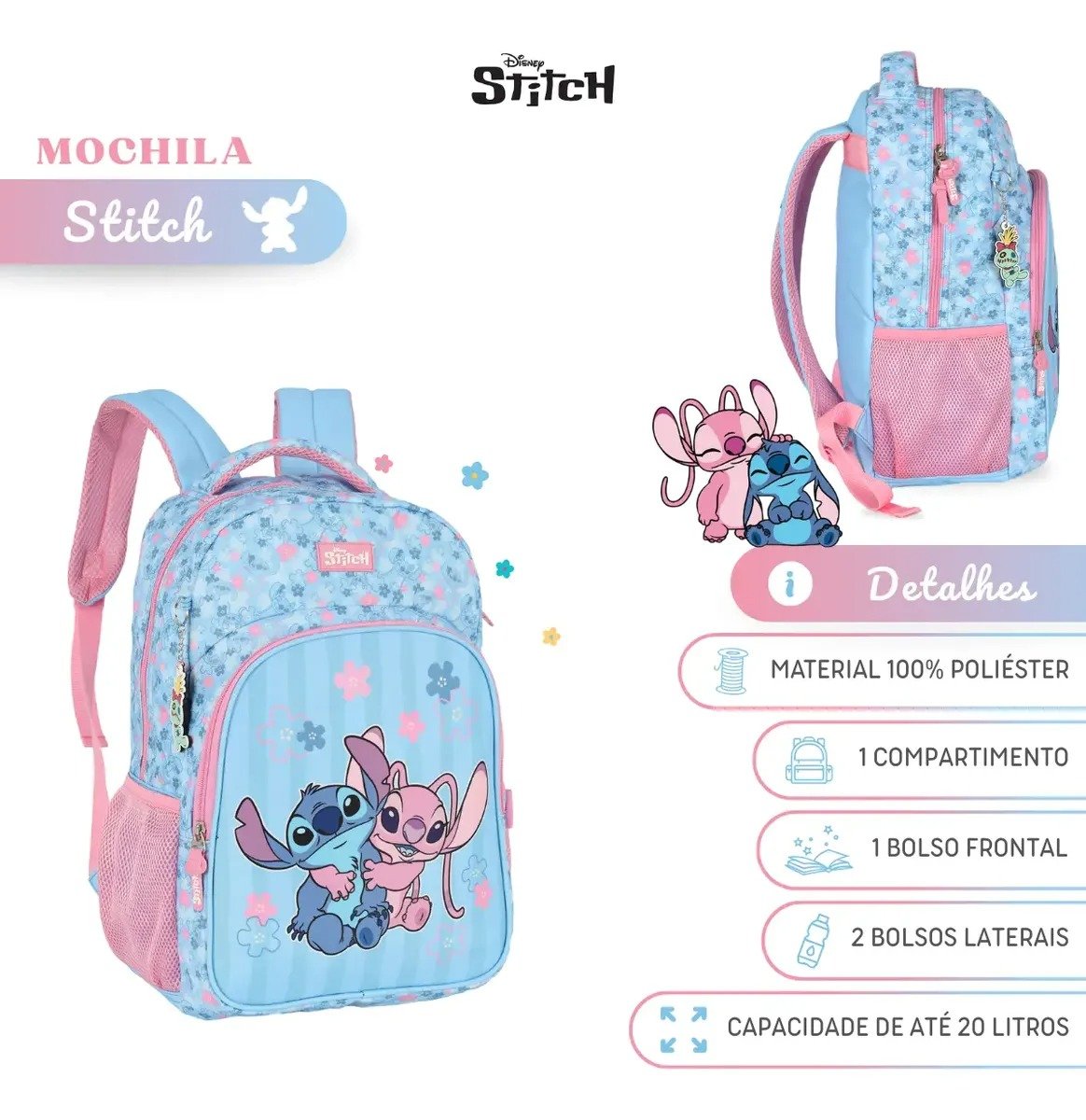 Mochila de Costa Stitch e Angel - Imagem 6
