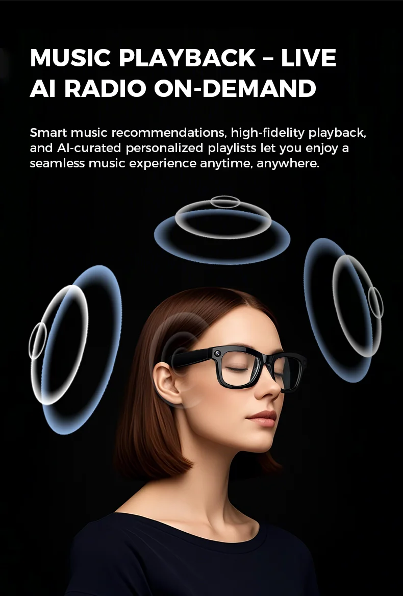 Óculos de Sol Inteligentes M01 com Câmera AI, Ativação por Voz, 5MP, À Prova D'água, Reprodução de Música, Controle por APP para Tradução em Tempo Real 5.3 - Imagem 18