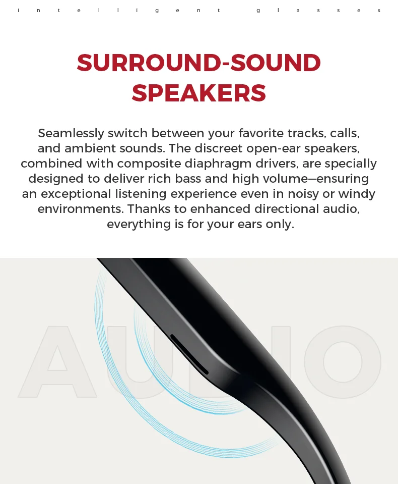Óculos de Sol Inteligentes M01 com Câmera AI, Ativação por Voz, 5MP, À Prova D'água, Reprodução de Música, Controle por APP para Tradução em Tempo Real 5.3 - Imagem 11