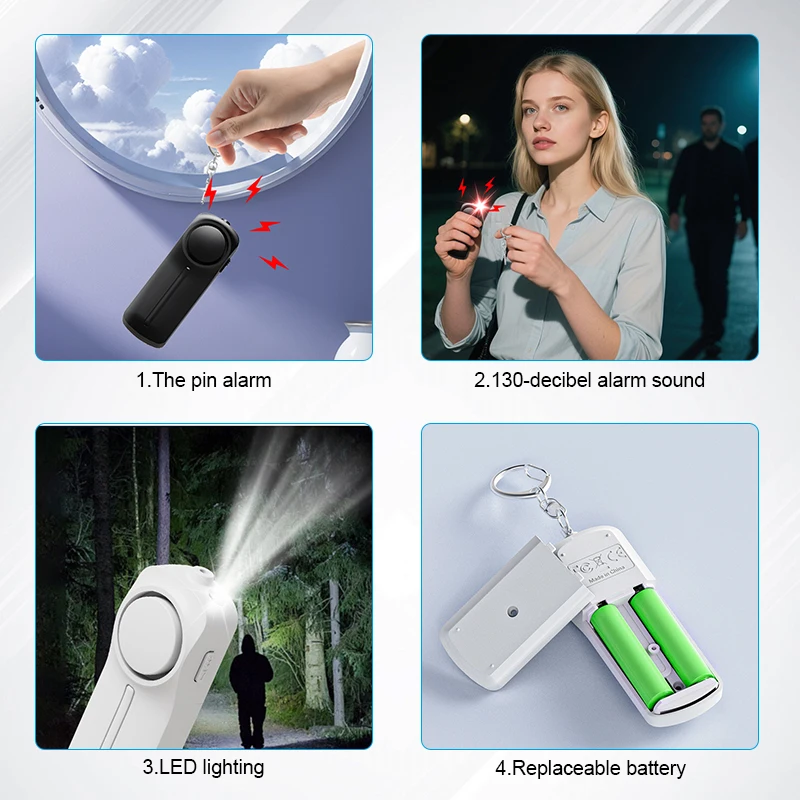 Colar de Alarme Pessoal de Defesa Pessoal de Emergência OEM Atacado Fabricante de Segurança Feminina - Imagem 4