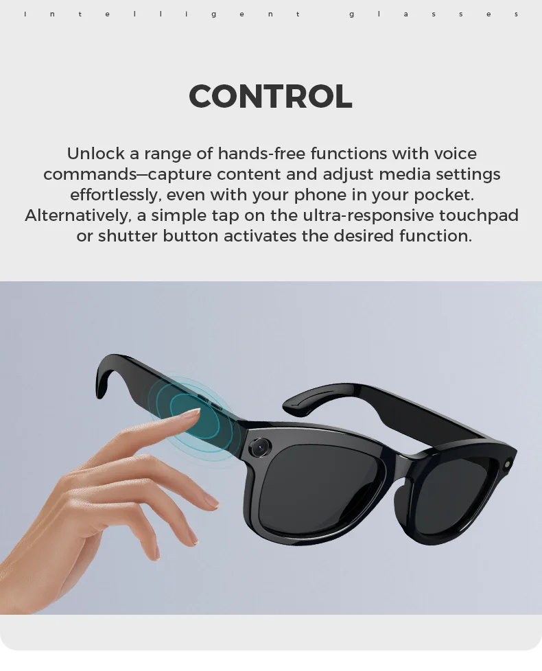 Óculos de Sol Inteligentes M01 com Câmera AI, Ativação por Voz, 5MP, À Prova D'água, Reprodução de Música, Controle por APP para Tradução em Tempo Real 5.3 - Imagem 12