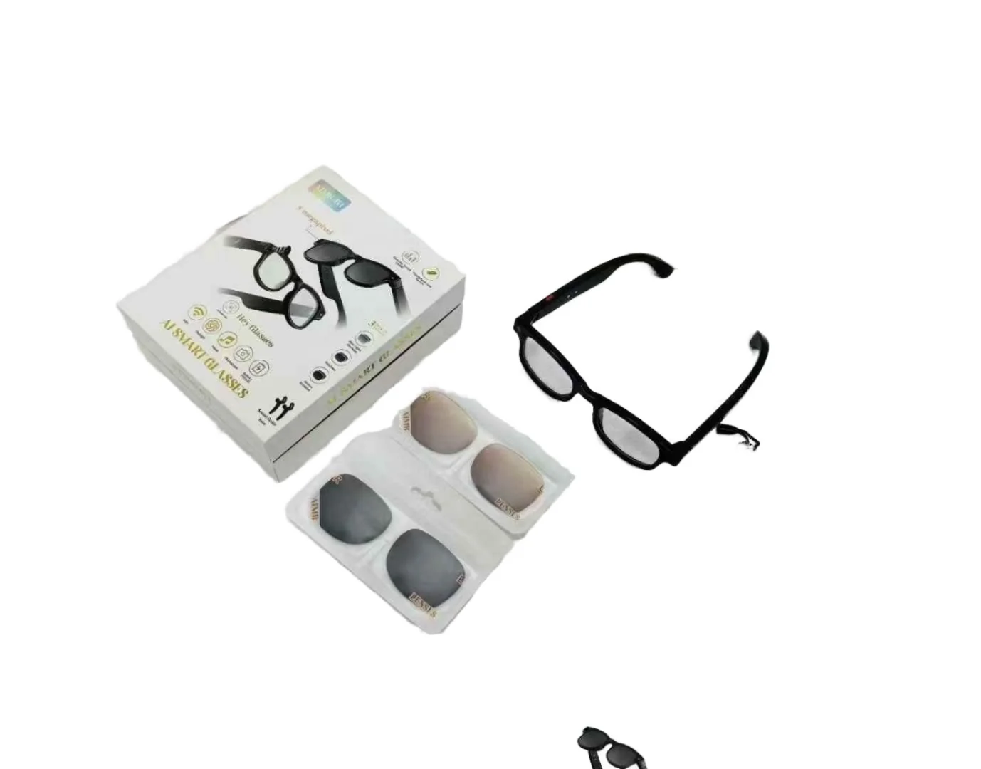 Alta qualidade G1 Smart Glasses 5MP HD Camera Gravação de áudio de vídeo para chamadas Bluetooth Voice Assistant AI Translation Headset