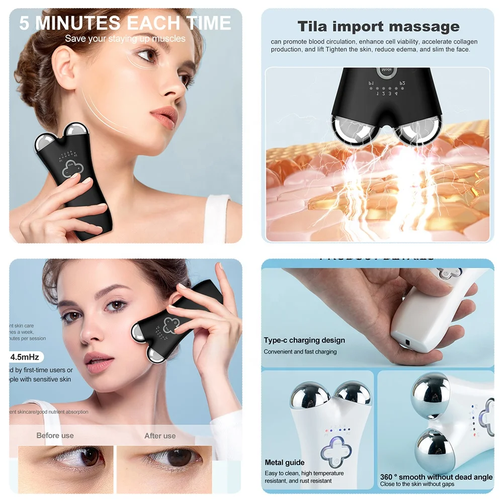 Novos Produtos 2026 em Cuidados de Saúde em Casa, Função de Massagem por Vibração EMS, Massageador Facial para Lifting - Imagem 2