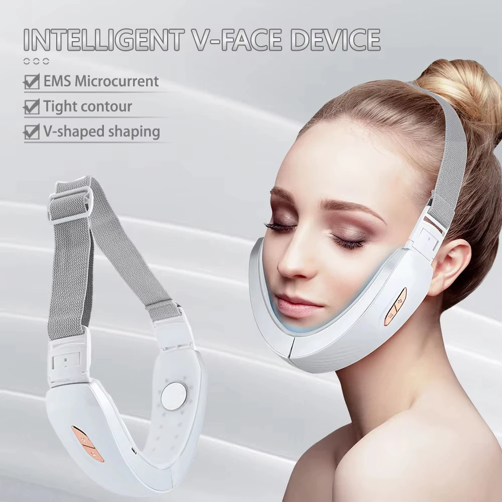Massageador Profissional EMS e LED Vermelho/Azul para Lifting Facial e do Pescoço em Formato V com Efeito de Rejuvenescimento e Firmeza da Pele – Dispositivo de Beleza Portátil - Imagem 6