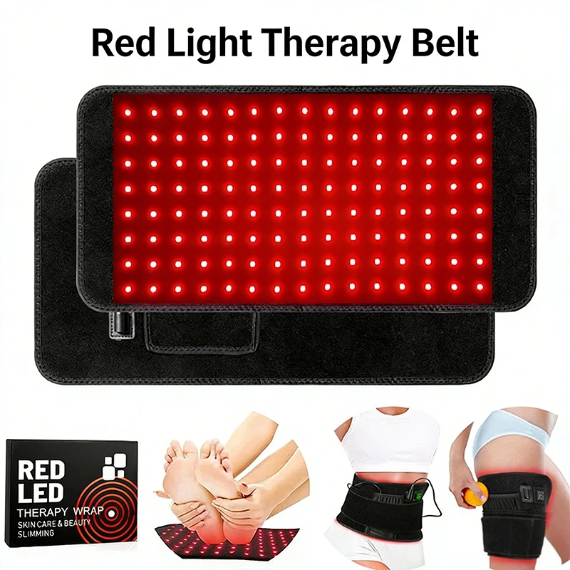 Cinto Massageador Abdominal Elétrico com Luz Vermelha 2026 Novo, Aquecimento e Vibração para Alívio da Dor Estomacal e Emagrecimento