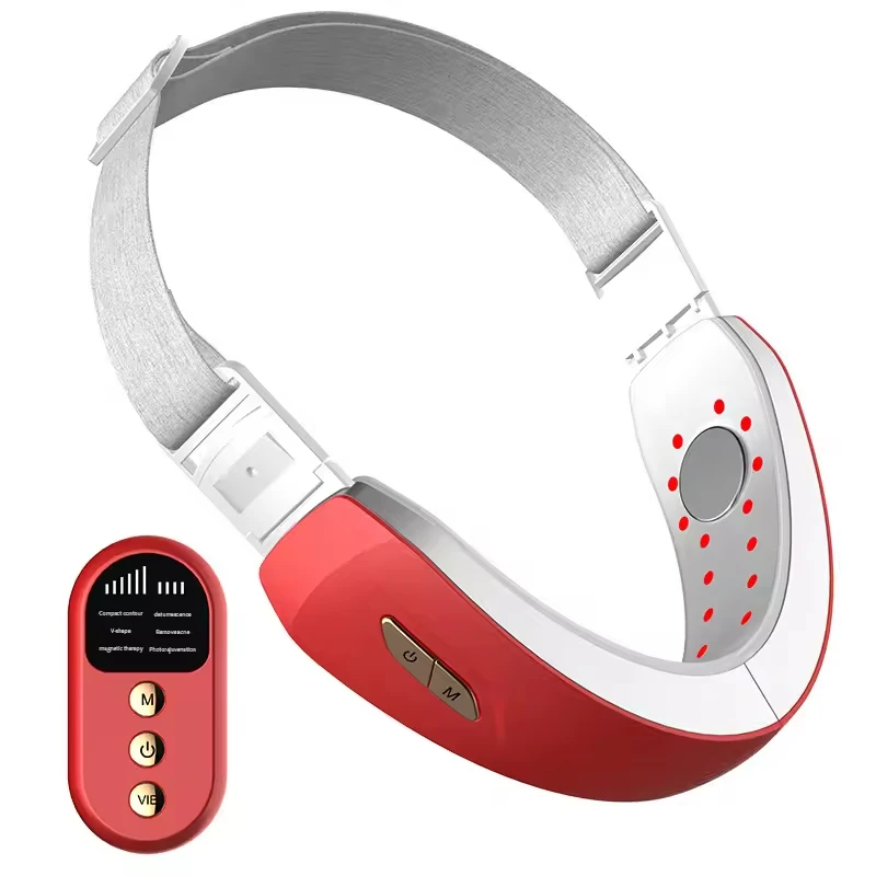 Massageador Profissional EMS e LED Vermelho/Azul para Lifting Facial e do Pescoço em Formato V com Efeito de Rejuvenescimento e Firmeza da Pele – Dispositivo de Beleza Portátil - Imagem 5