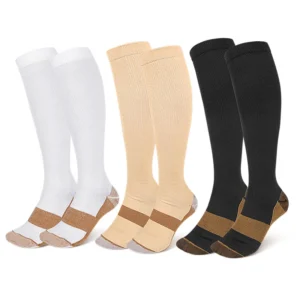 Meias de Compressão Longas para Adultos, até o Meio da Panturrilha, para Esportes Casuais ao Ar Livre, Respiráveis, Absorventes de Suor, Resistentes ao Atrito, Sem Costura, Estampadas