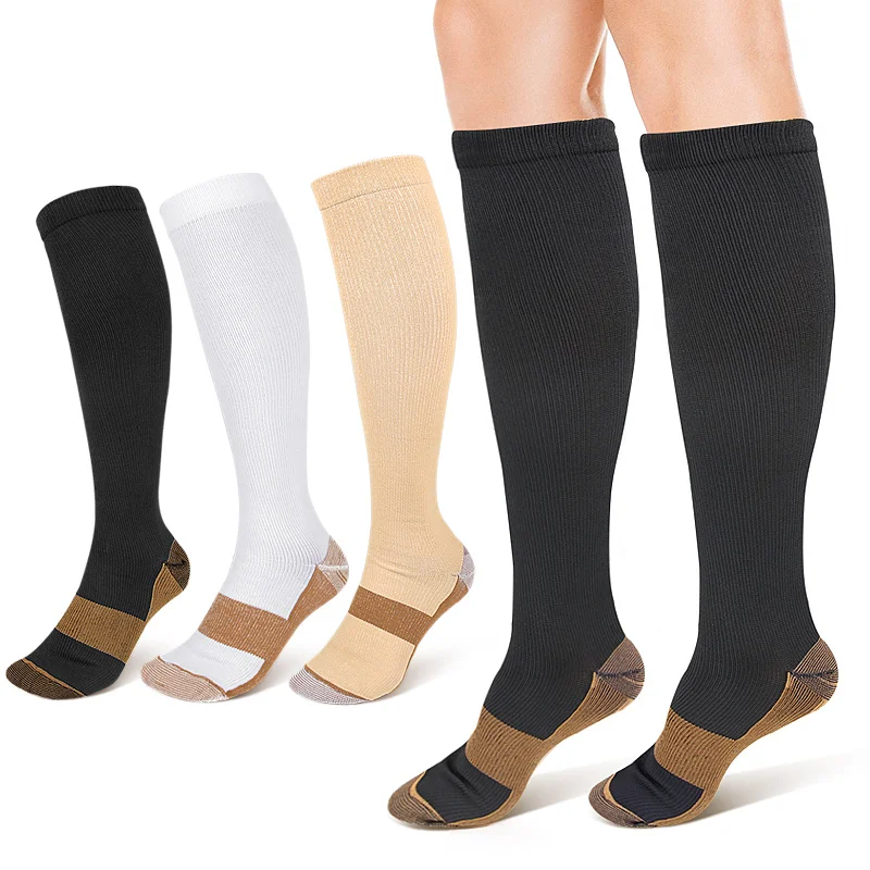 Meias de Compressão Longas para Adultos, até o Meio da Panturrilha, para Esportes Casuais ao Ar Livre, Respiráveis, Absorventes de Suor, Resistentes ao Atrito, Sem Costura, Estampadas - Imagem 2