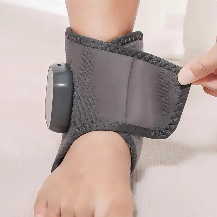 O massageador elétrico do pé e do tornozelo com a cinta quente quente da compressão do tornozelo para a entorse comum & a fadiga muscular alivia a dor - Imagem 4