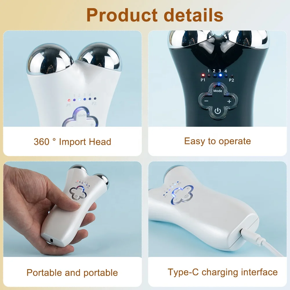 Novos Produtos 2026 em Cuidados de Saúde em Casa, Função de Massagem por Vibração EMS, Massageador Facial para Lifting - Imagem 4