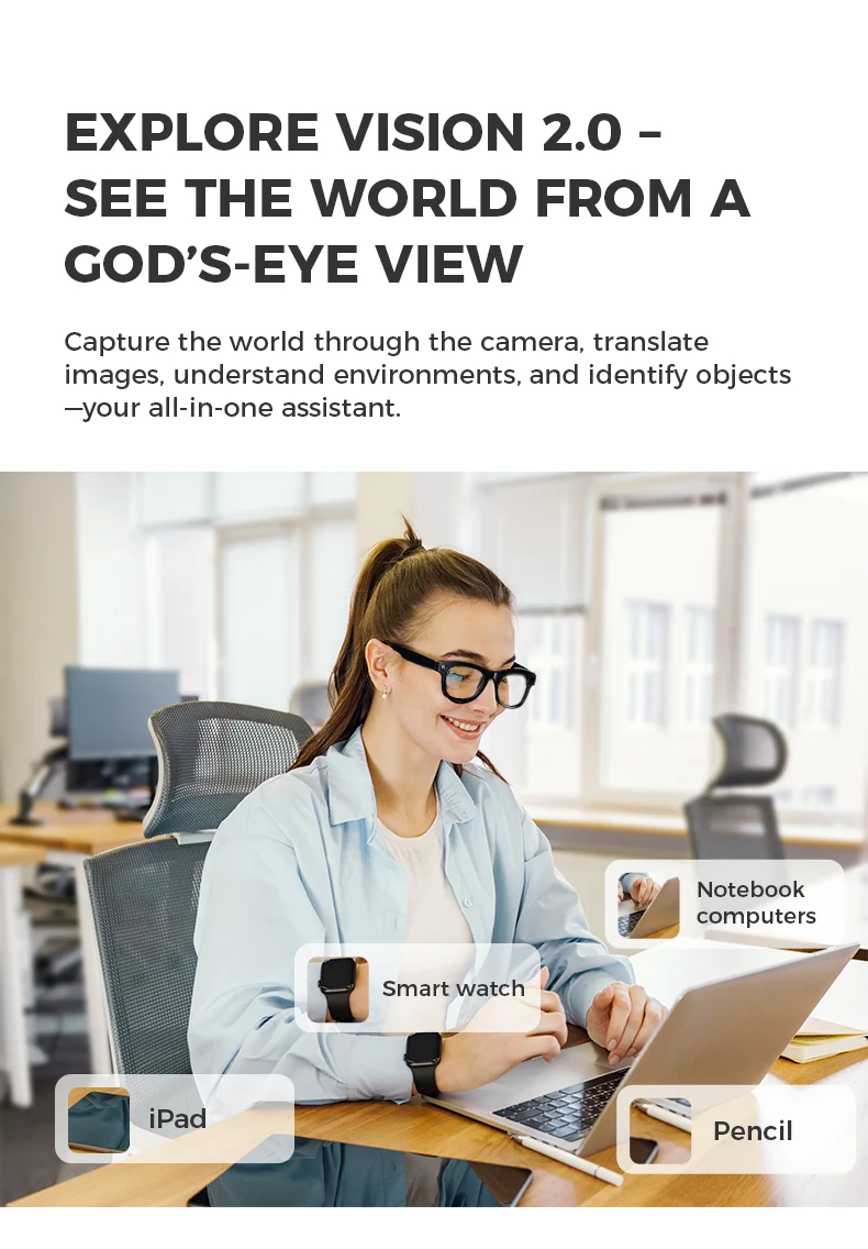 Óculos de Sol Inteligentes M01 com Câmera AI, Ativação por Voz, 5MP, À Prova D'água, Reprodução de Música, Controle por APP para Tradução em Tempo Real 5.3 - Imagem 17