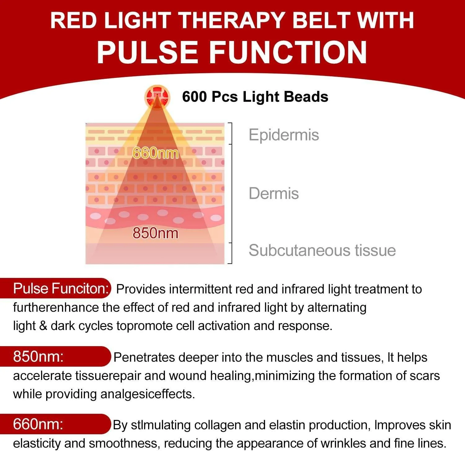 Cinto Massageador Abdominal Elétrico com Luz Vermelha 2026 Novo, Aquecimento e Vibração para Alívio da Dor Estomacal e Emagrecimento - Imagem 5