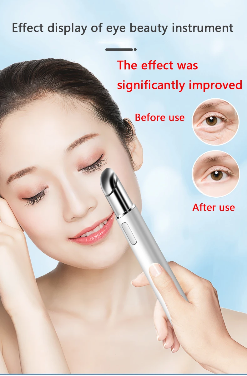 Ferramenta de Cuidado dos Olhos Anti-Rugas para Uso Doméstico, Presente para Mulheres, Caneta Massageadora Vibratória Aquecida para Remoção de Bolsas nos Olhos - Imagem 12