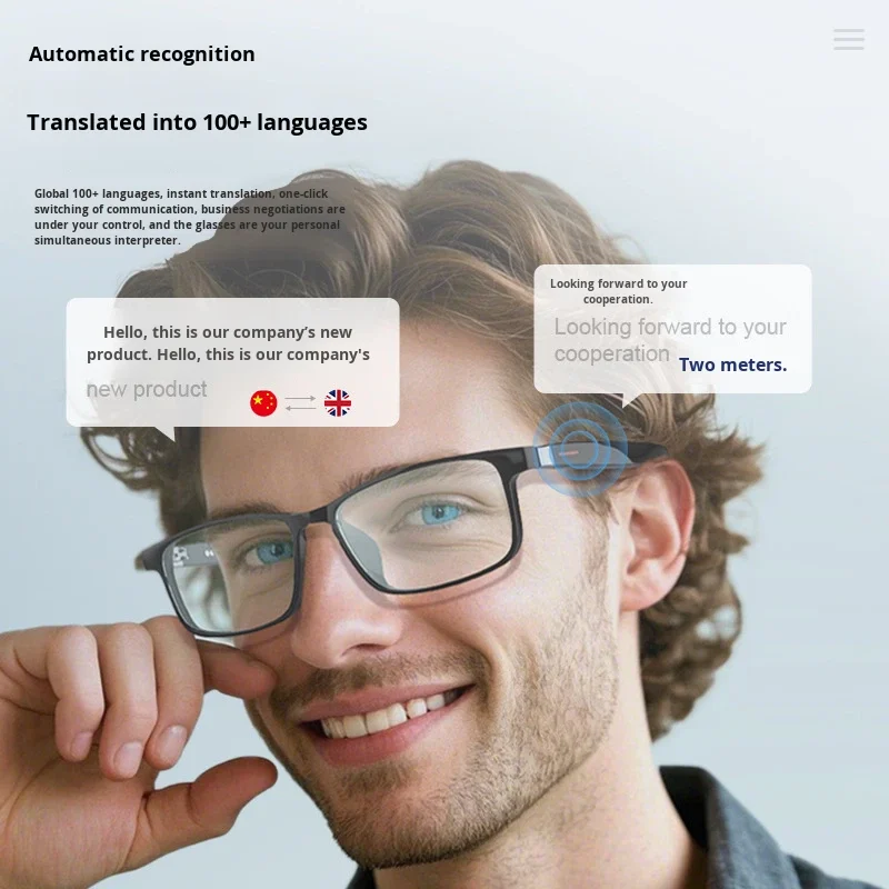 Óculos Inteligentes AI Pretos Sem Fio para Assistente de Voz, Música, Navegação e Direção, com Hastes Destacáveis e Fone de Ouvido G07 - Imagem 2