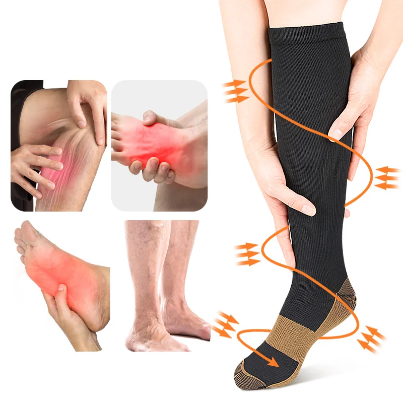 Meias de Compressão Longas para Adultos, até o Meio da Panturrilha, para Esportes Casuais ao Ar Livre, Respiráveis, Absorventes de Suor, Resistentes ao Atrito, Sem Costura, Estampadas - Imagem 3