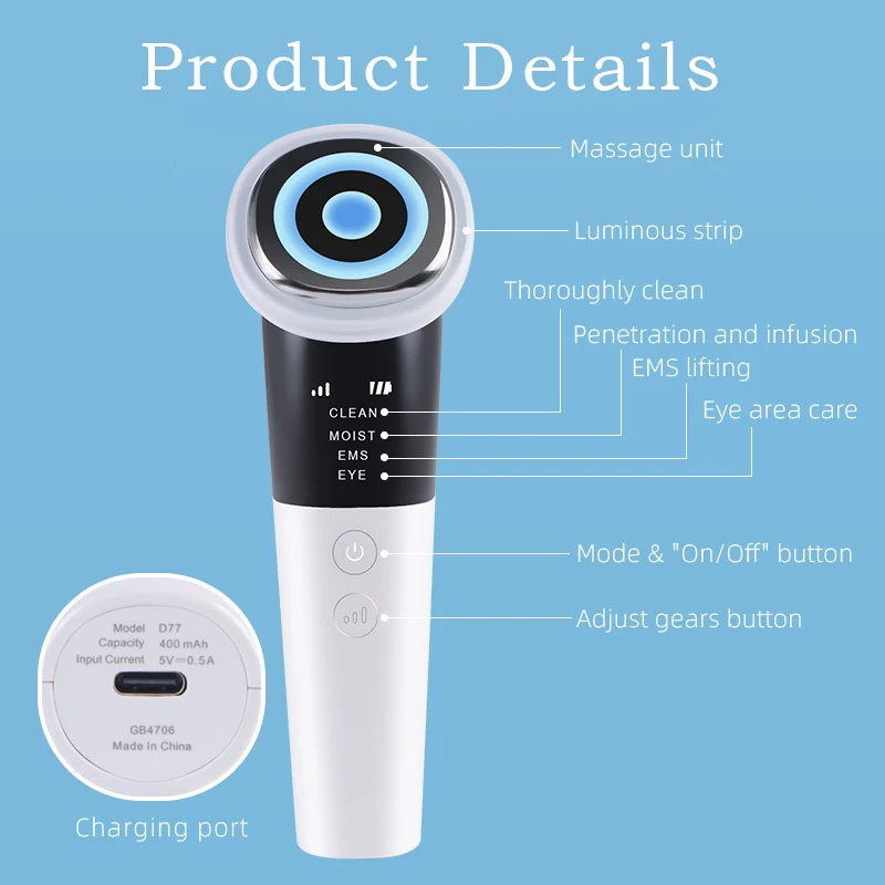 Uso Doméstico Beleza Equipamentos Pele Facial Levantamento Dispositivo Pele Rejuvenescimento Face Care Pele Apertando Rosto Massager Máquina para As Mulheres - Imagem 5