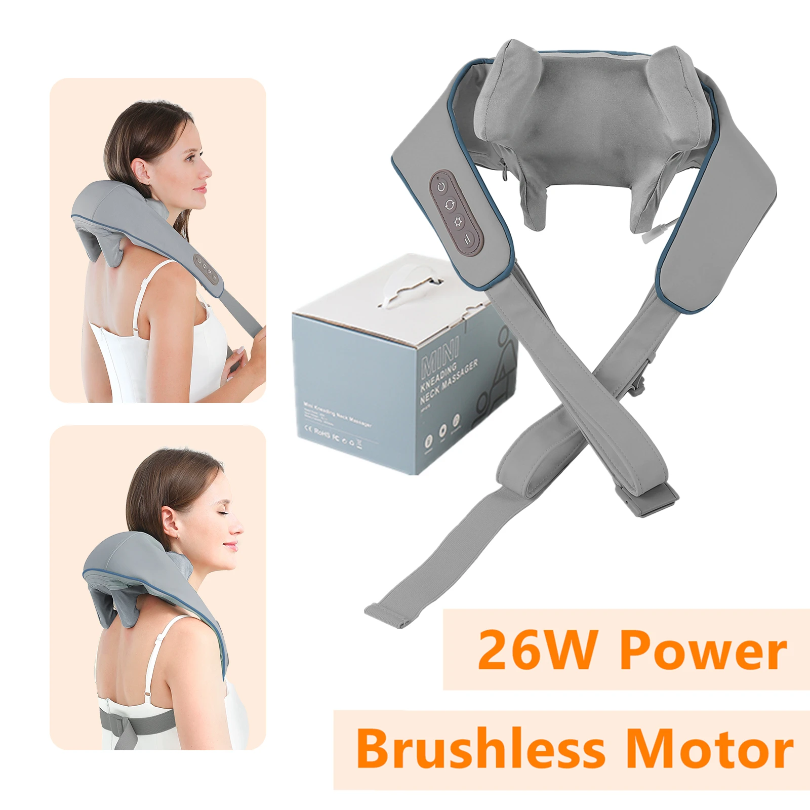 Foreverlily-Massageador de Pescoço e Ombro, Wireless, Amassar Costas, Massagem X - Imagem 53