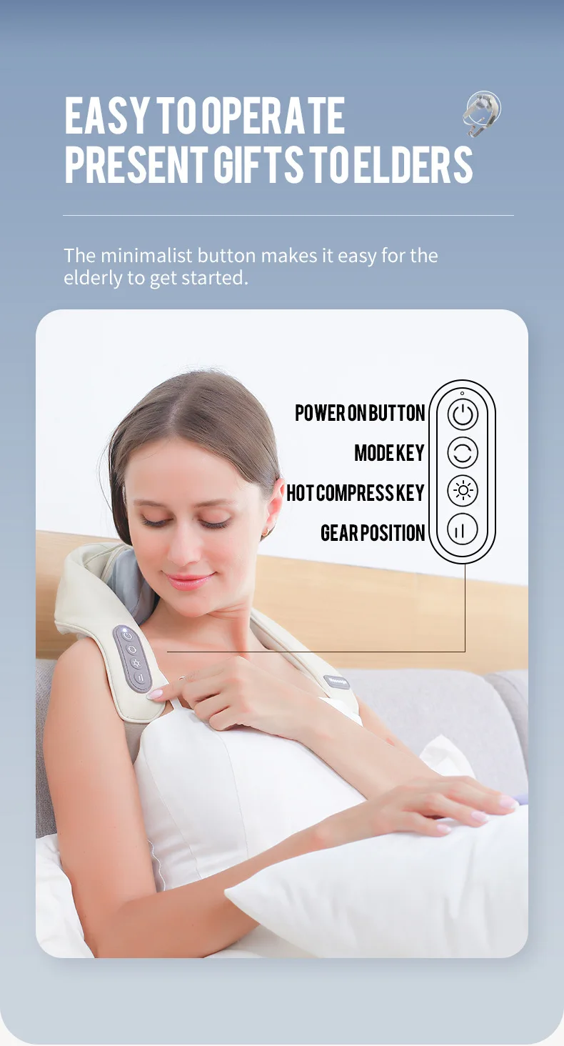 Foreverlily-Massageador de Pescoço e Ombro, Wireless, Amassar Costas, Massagem X - Imagem 8