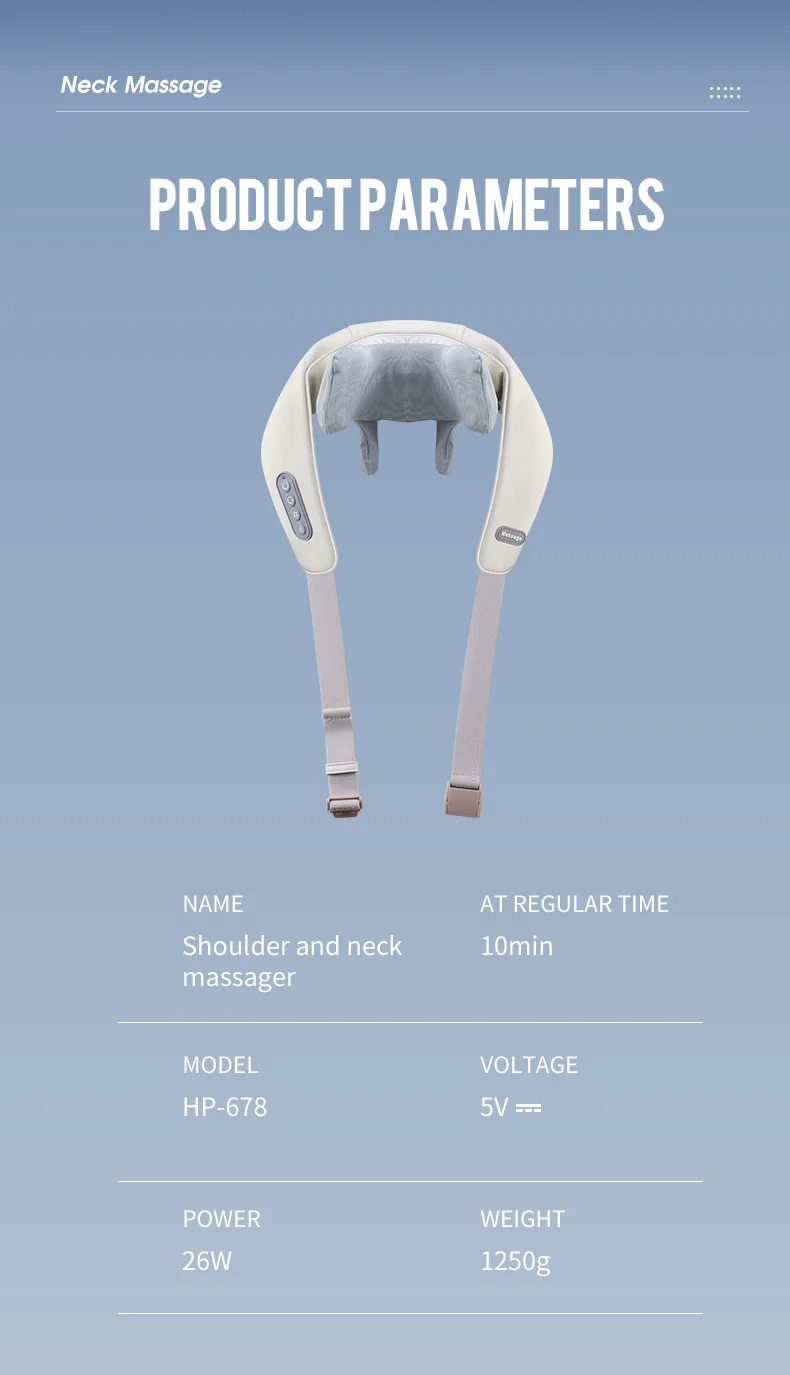 Foreverlily-Massageador de Pescoço e Ombro, Wireless, Amassar Costas, Massagem X - Imagem 12