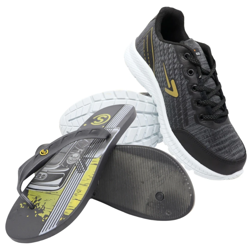 Kit Tenis Box 200 e Chinelo Masculino Estiloso Macio Tamanho Especial Do 45 Ao 4 - Imagem 5