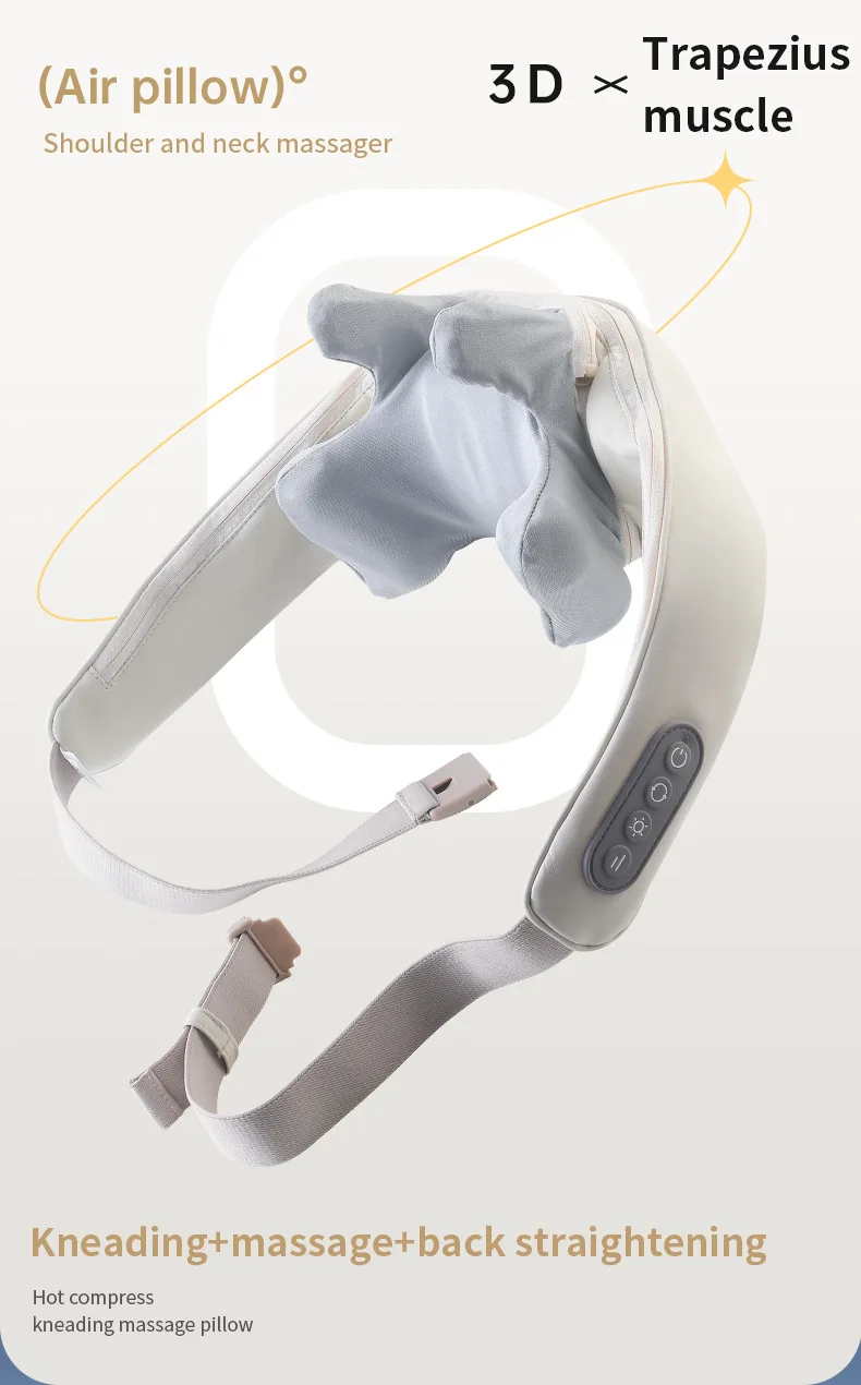 Foreverlily-Massageador de Pescoço e Ombro, Wireless, Amassar Costas, Massagem X - Imagem 9