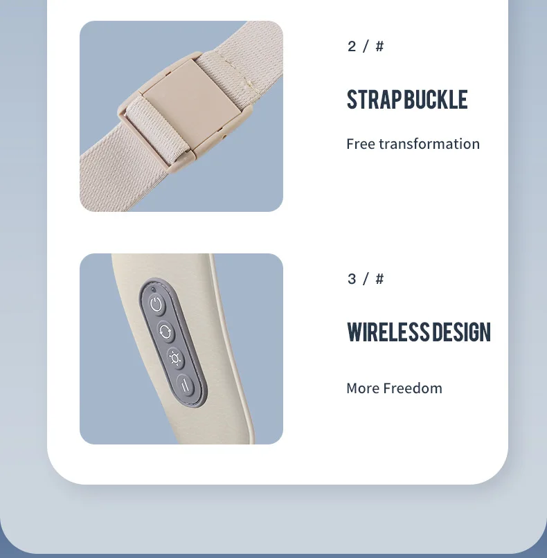 Foreverlily-Massageador de Pescoço e Ombro, Wireless, Amassar Costas, Massagem X - Imagem 11