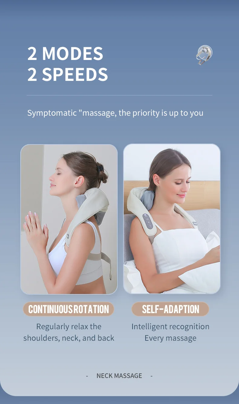 Foreverlily-Massageador de Pescoço e Ombro, Wireless, Amassar Costas, Massagem X - Imagem 3