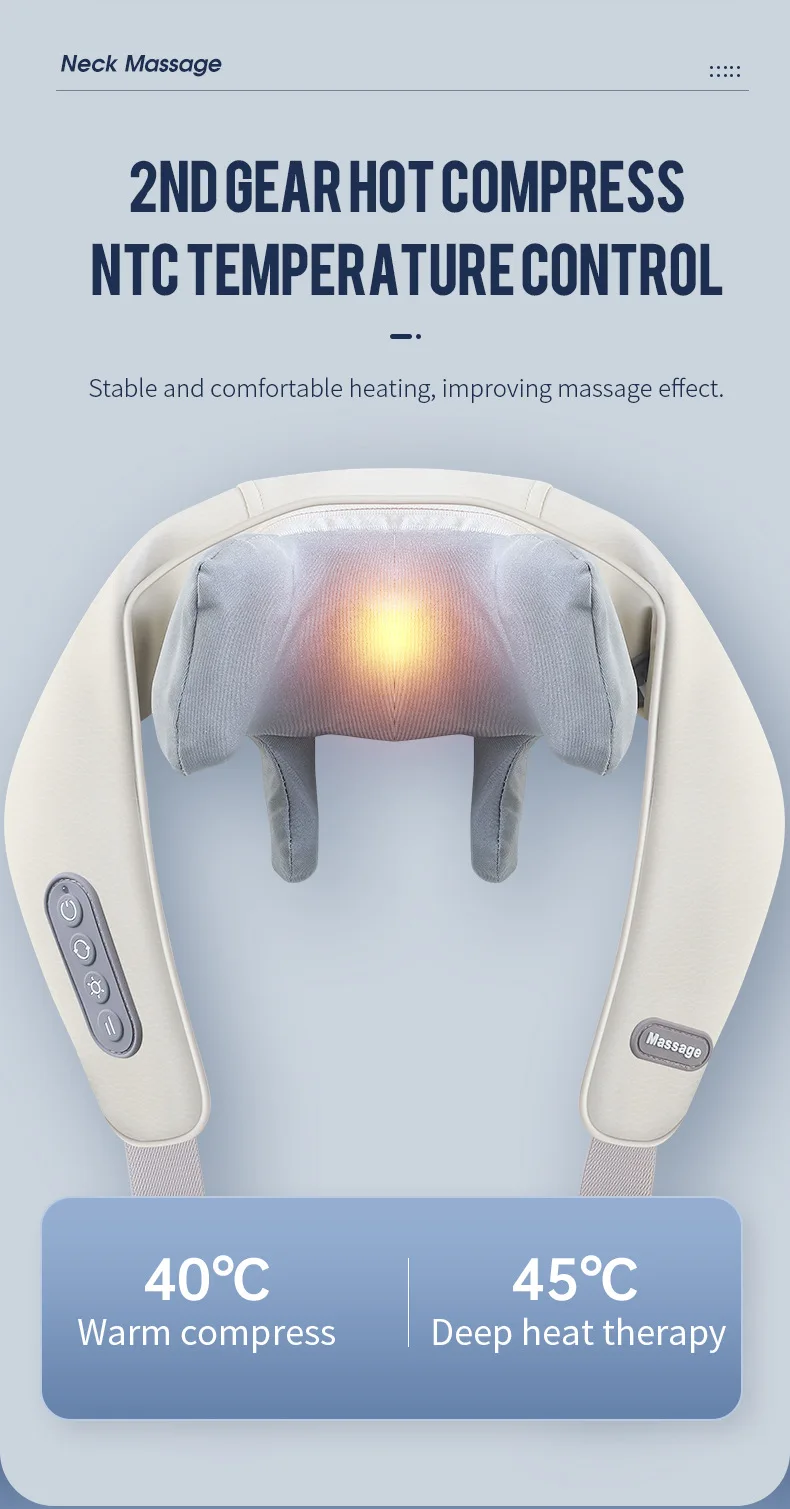 Foreverlily-Massageador de Pescoço e Ombro, Wireless, Amassar Costas, Massagem X - Imagem 5