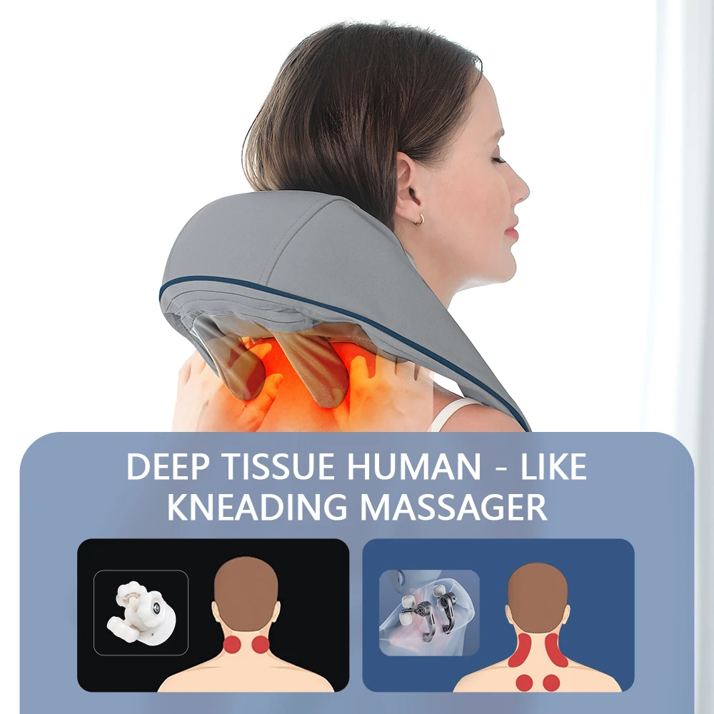 Foreverlily-Massageador de Pescoço e Ombro, Wireless, Amassar Costas, Massagem X - Imagem 18